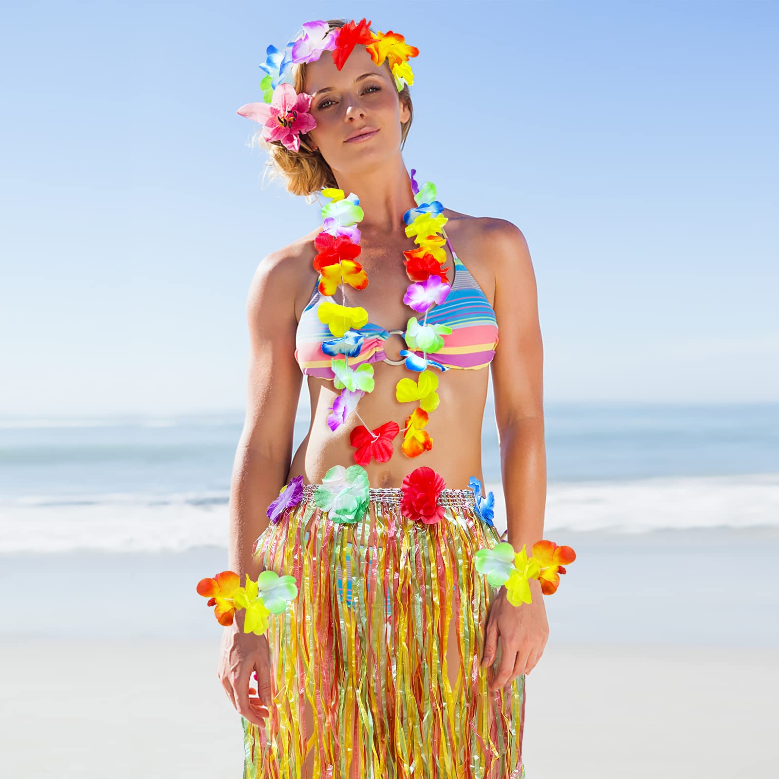 Amazon.co.jp: ハワイアンフラダンサーグラススカート カラフル